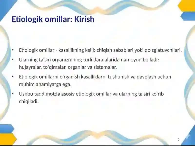 Etiologik omillarning organizmga ta'siri: Kompleks tahlil 2