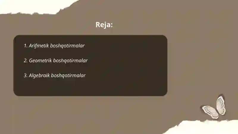 Matematik boshqotirmalar 2
