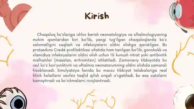 Chaqaloq ko'zlariga ishlov berish 2