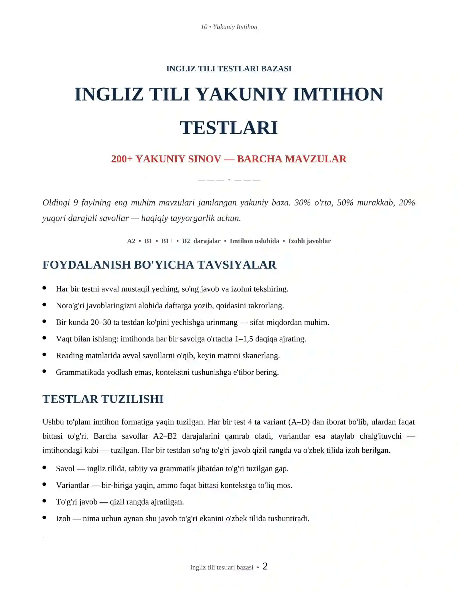 Yakuniy Imtihon 2