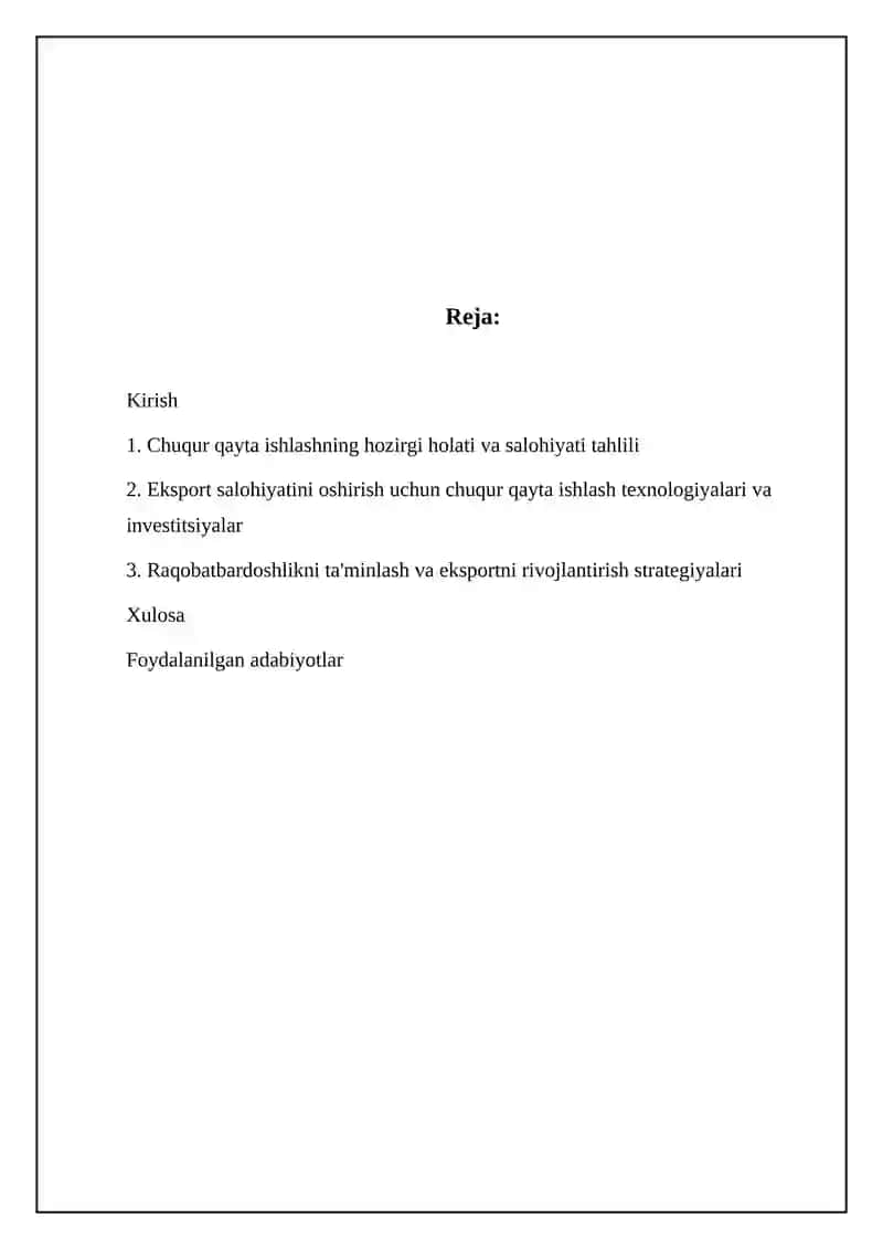 Qishloq xo'jaligi mahsulotlarini chuqur qayta ishlash va eksport salohiyatini oshirish 2