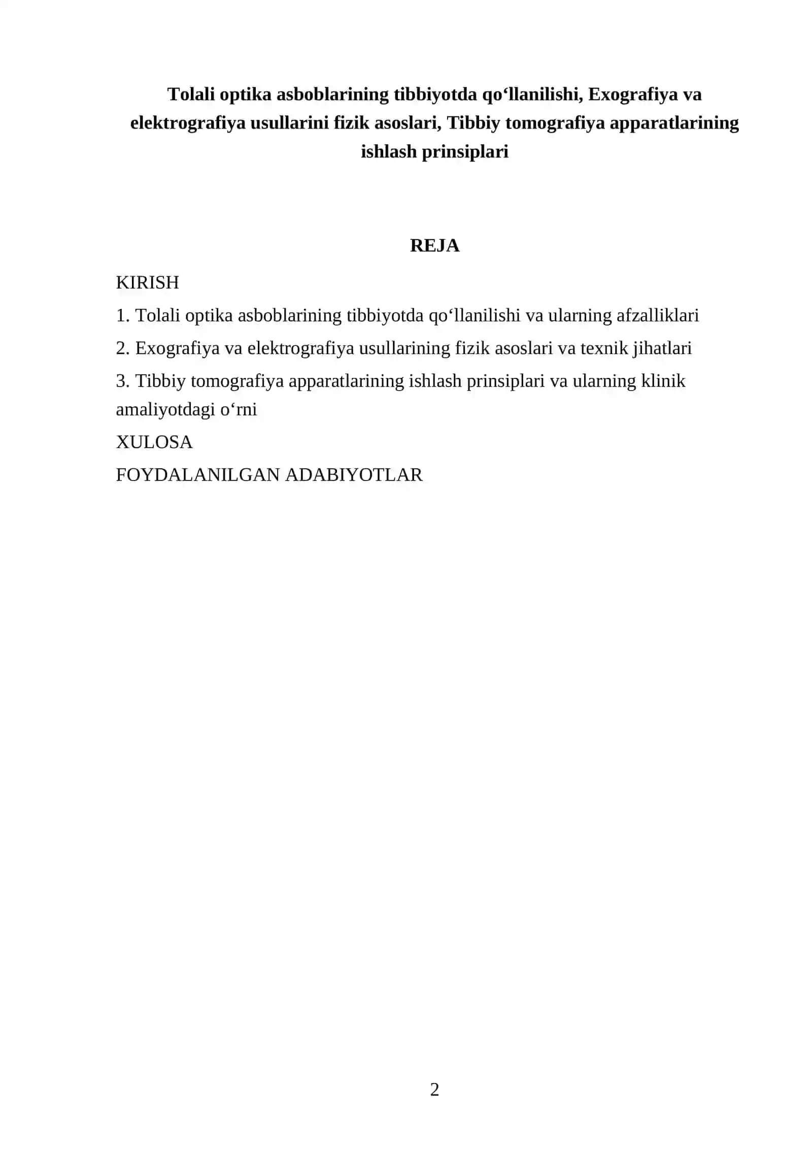 Tolali optika asboblarining tibbiyotda qoʻllanilishi 2