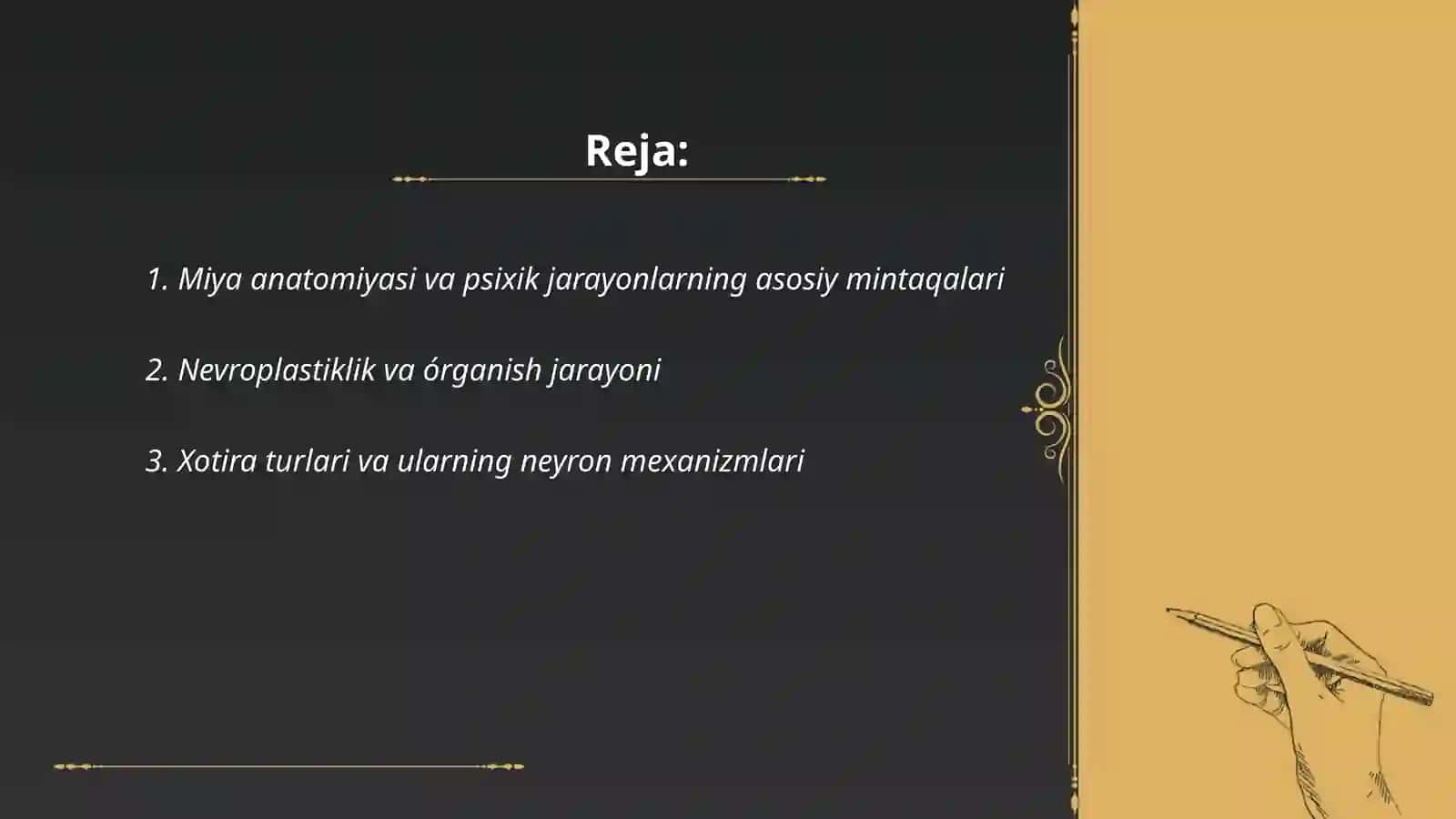 Psixik jarayonlar va miyaning ózaro aloqadorligi 2