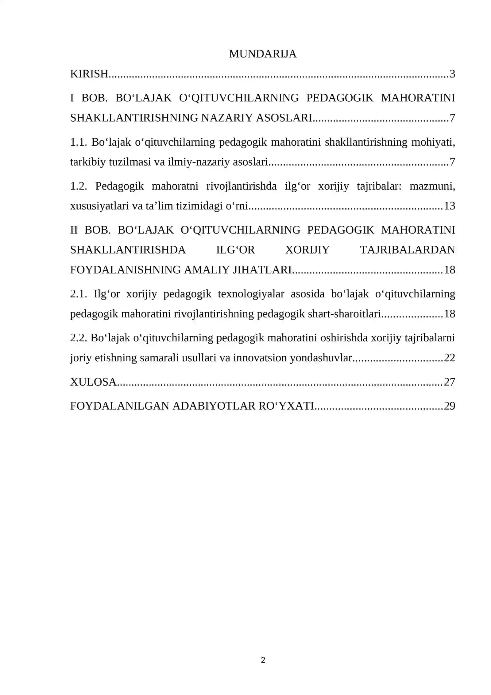 BOʻLAJAK O'QITUVCHILARNING PEDAGOGIK MAHORATINI SHAKLLANTIRISHDA ILG'OR XORIJIY TAJRIBALARDAN FOYDALANISHNING PEDAGOGIK ASOSLARI 2