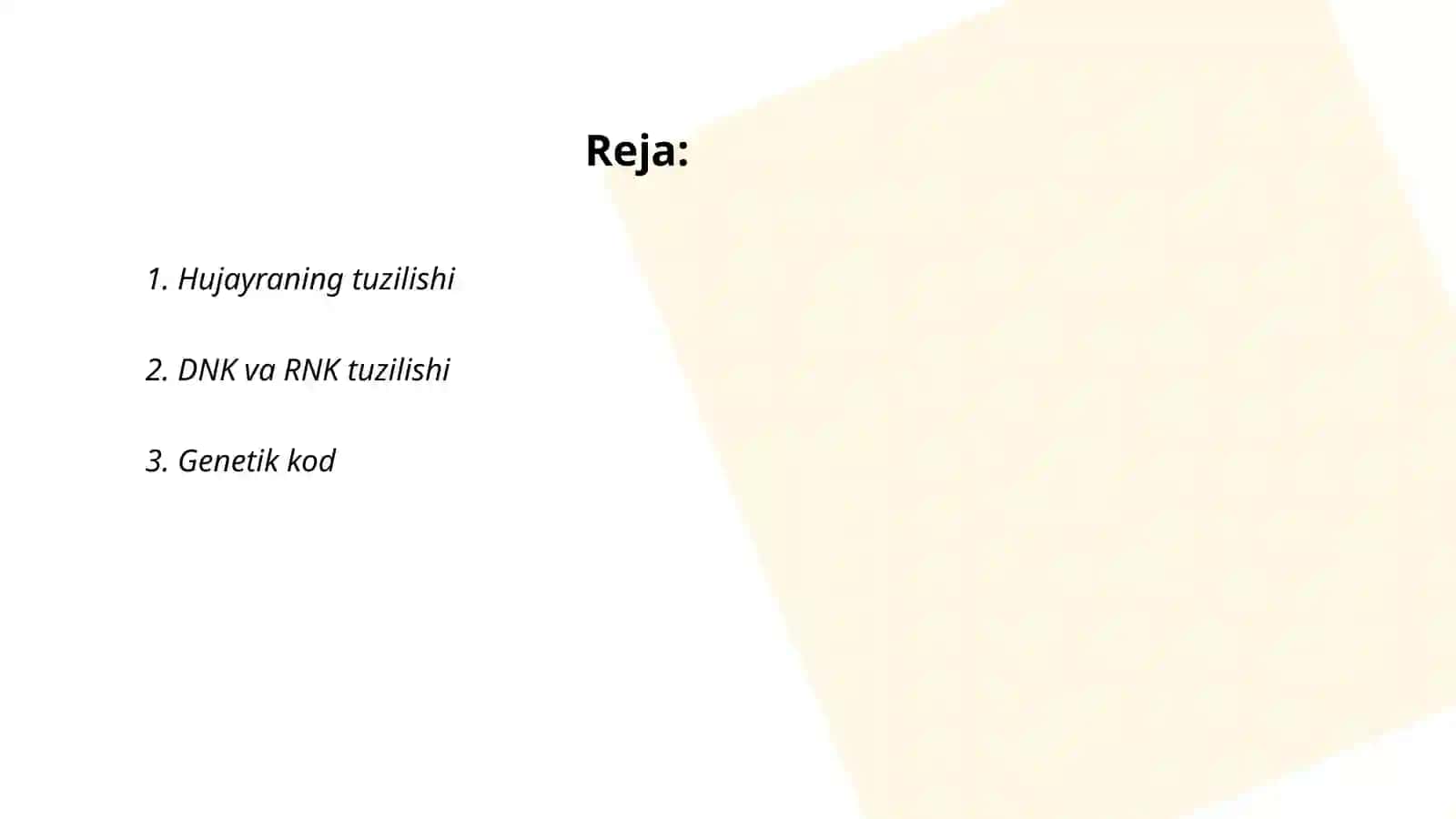 Hayotning molekulyar asoslari 2