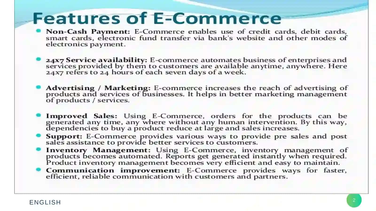 E-commerce features 2