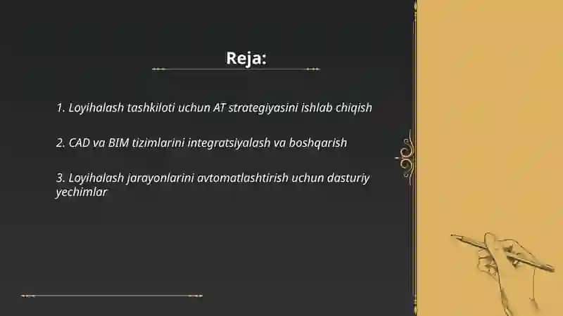 Loyihalash tashkiloti uchun AT strategiyasini ishlab chiqish 2