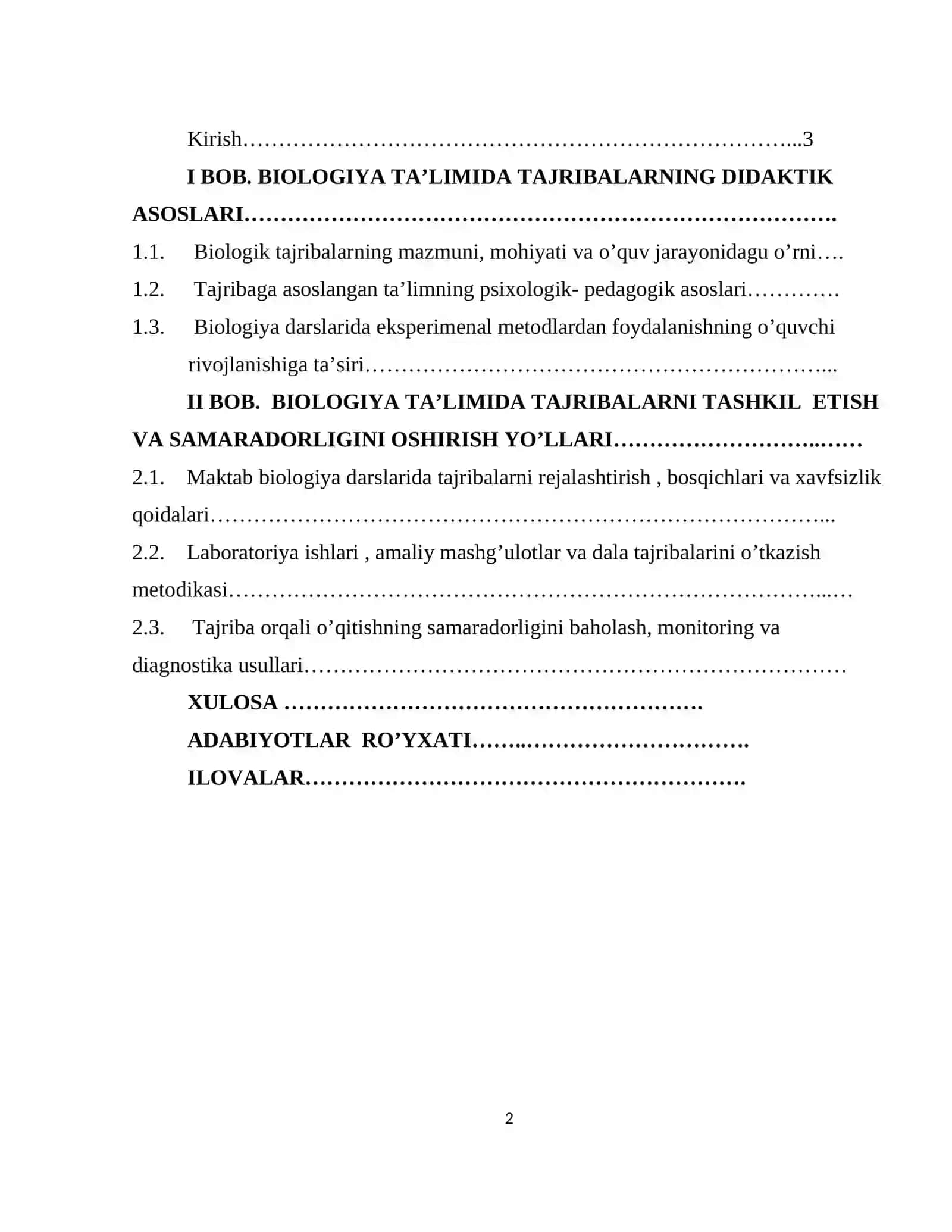 BIOLOGIYA TA’LIMIDA TAJRIBALARNING AHAMIYATI 2