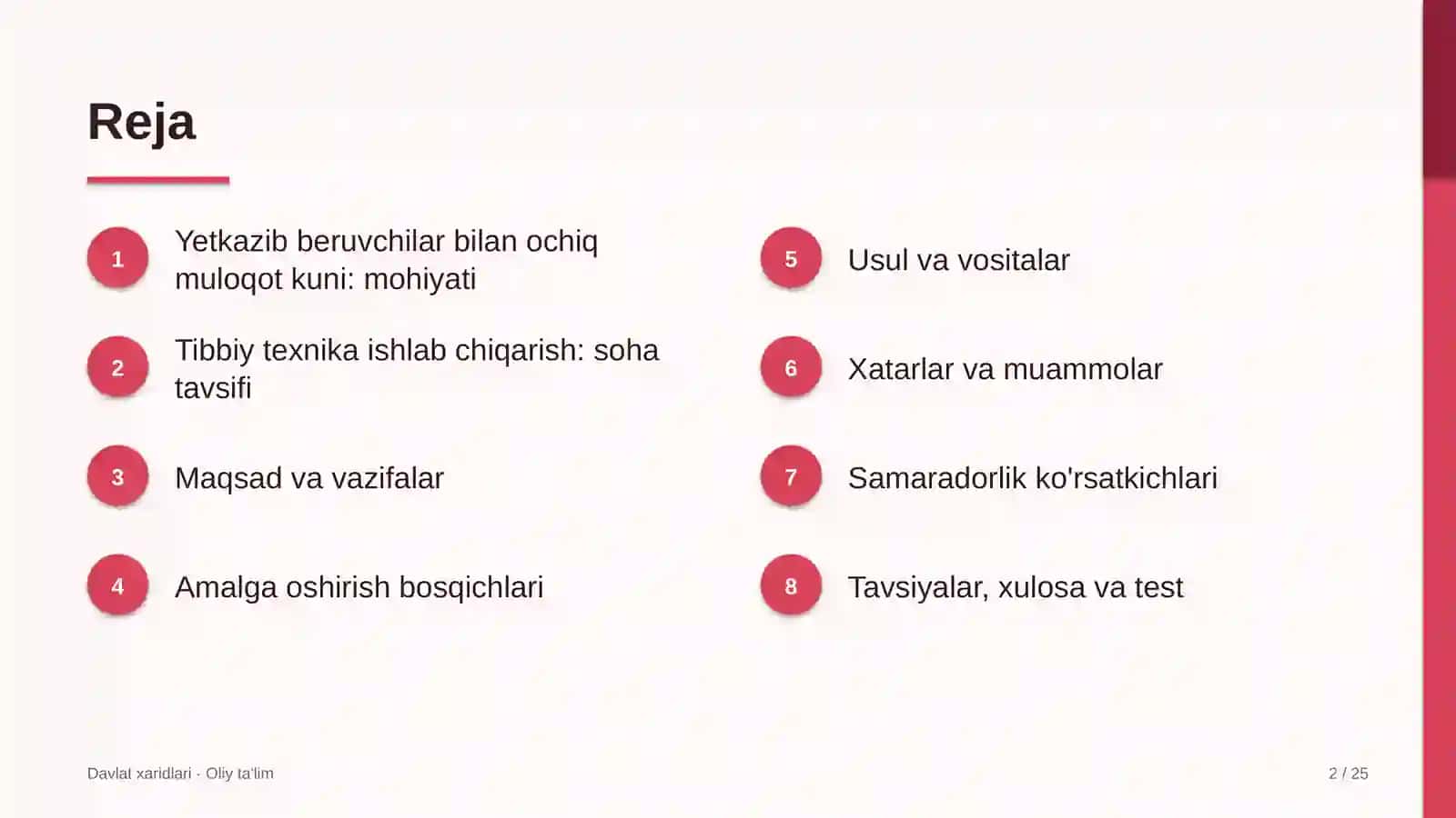 tibbiy texnika ishlab chiqarish korxonalarida yetkazib beruvchilar bilan ochiq muloqot kunini o'tkazish 5470 2