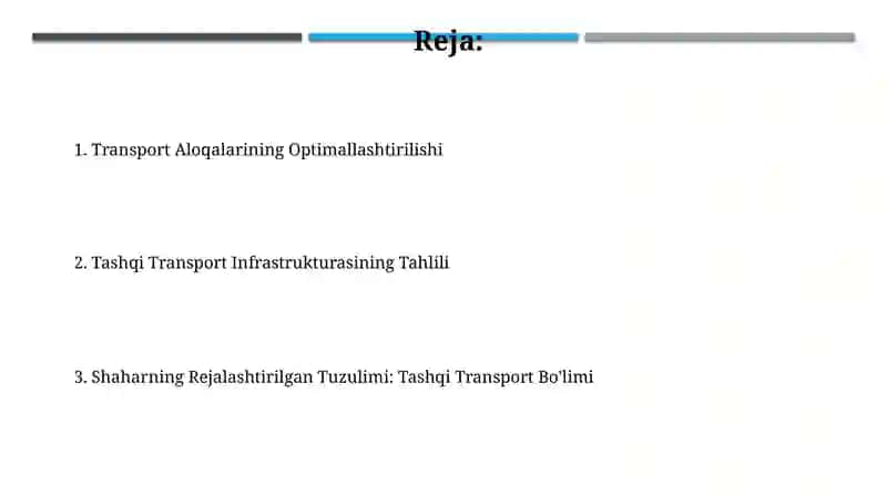 Shaharning rejaviy tuzulishi.Tashqi transport qismi 2