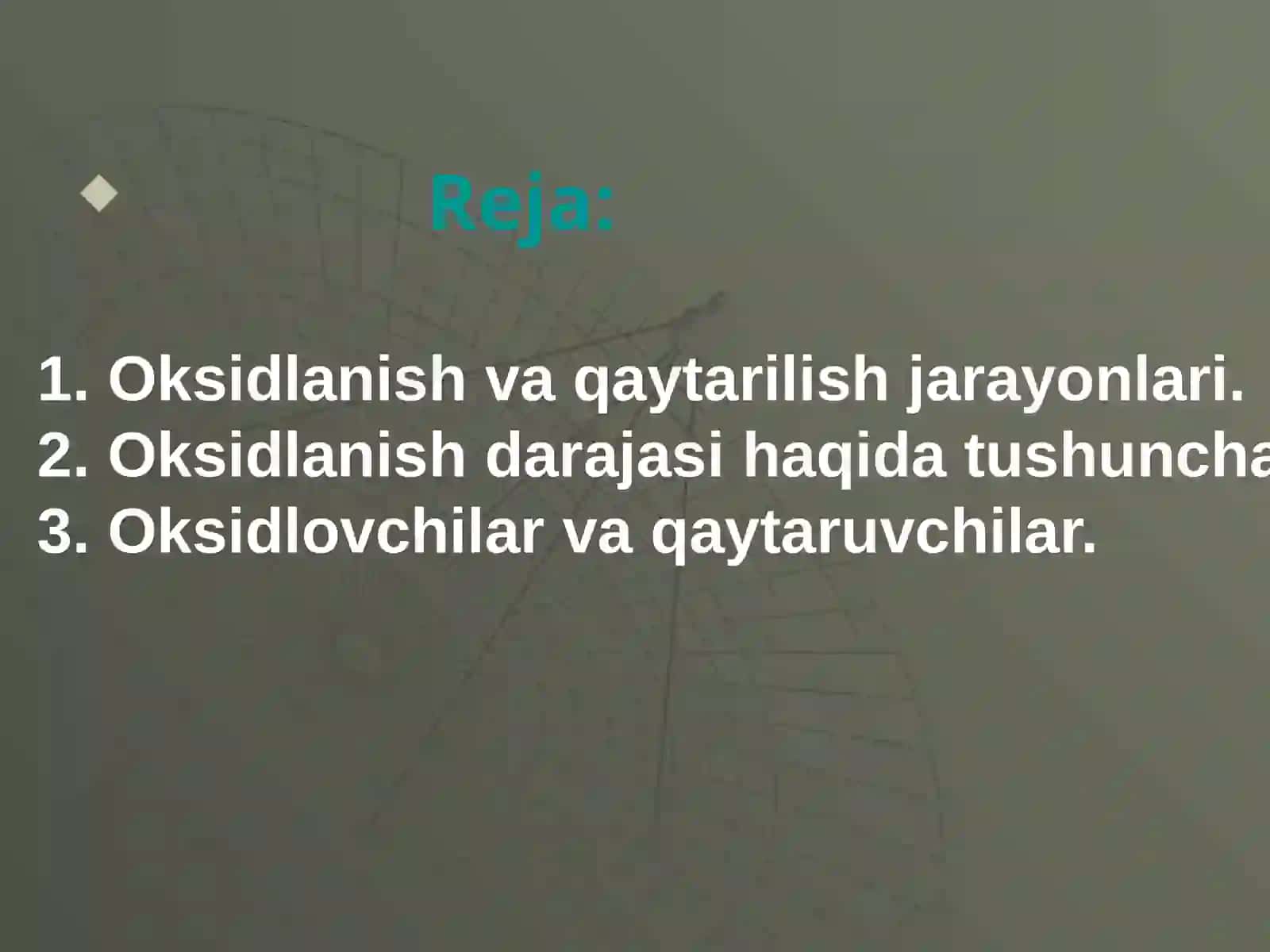 Oksidlanish va qaytarilish jarayonlari 2