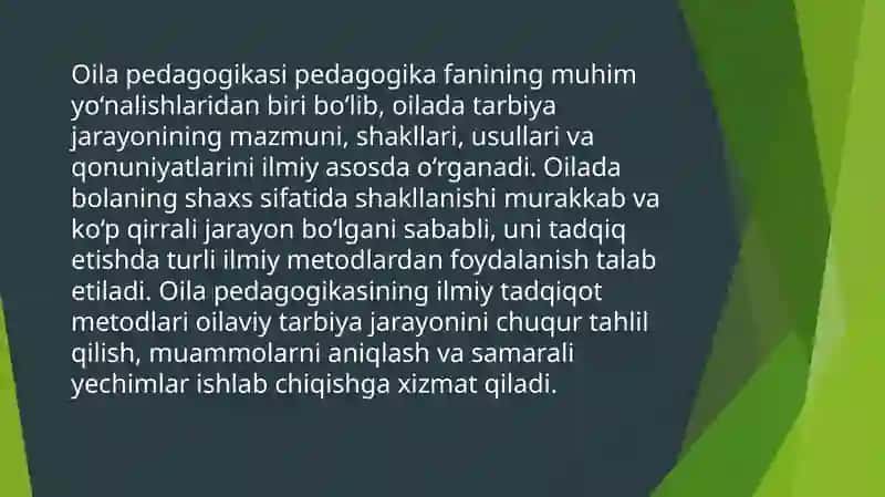 Oilapedagogikasining ilmiy tadqiqot metodlari va ularning mazmuni 2