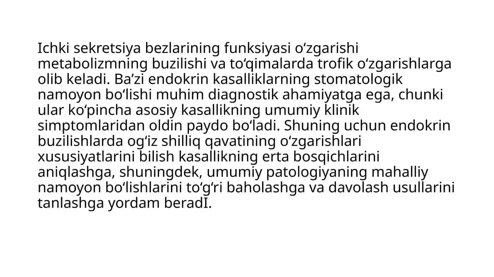Endokrin Sistemasi kasalliklarida og’iz bo’shlig’I shilliq qavatdagi o'zgarishlar 2