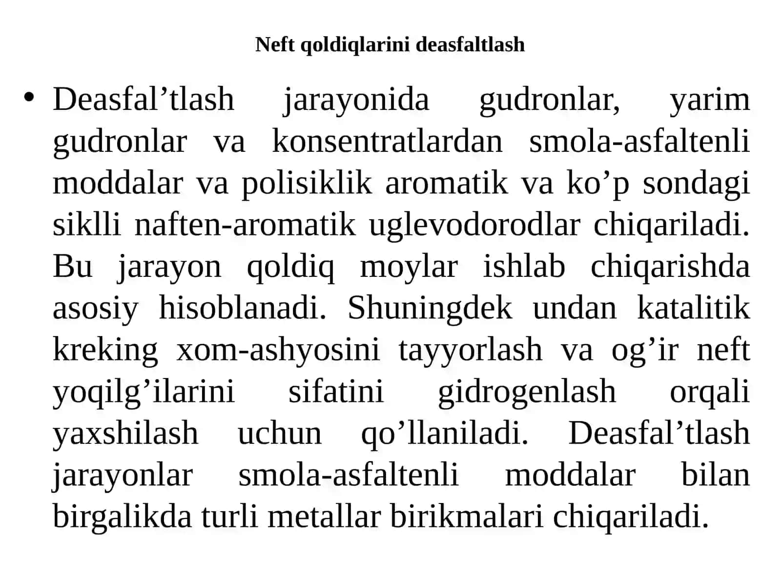 LABORATORIYA ishi-№7 NEFT FRAKSIYALARINI TANLAB ERITUVCHILAR BILAN AJRATISH VA TOZALASH 2