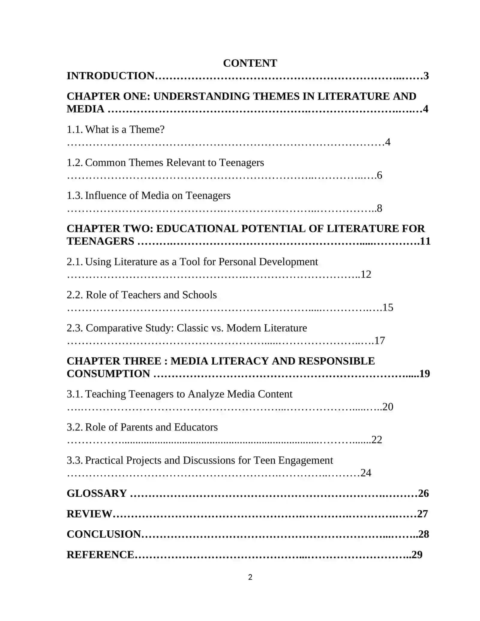 ANALYZING THEMES AND EDUCATIONAL TEENAGERS 2