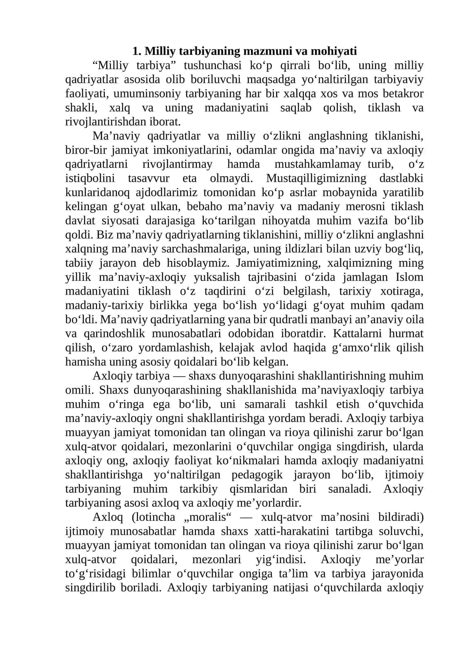 Shaxs ma'naviyatini yuksalishida qadriyatlarni o'rni 2