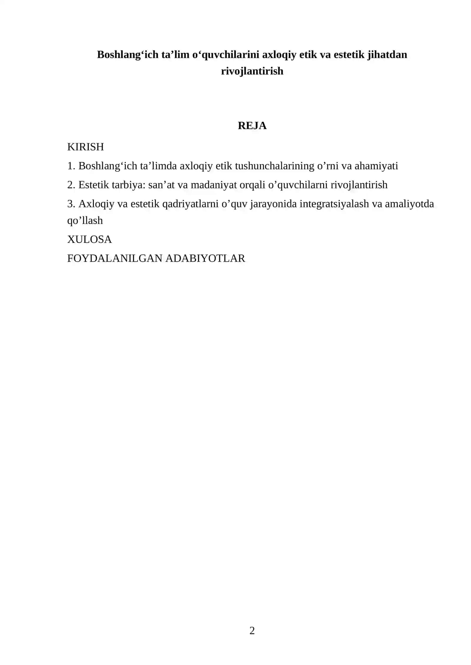 Boshlangʻich taʼlim oʻquvchilarini axloqiy etik va estetik jihatdan rivojlantirish 2