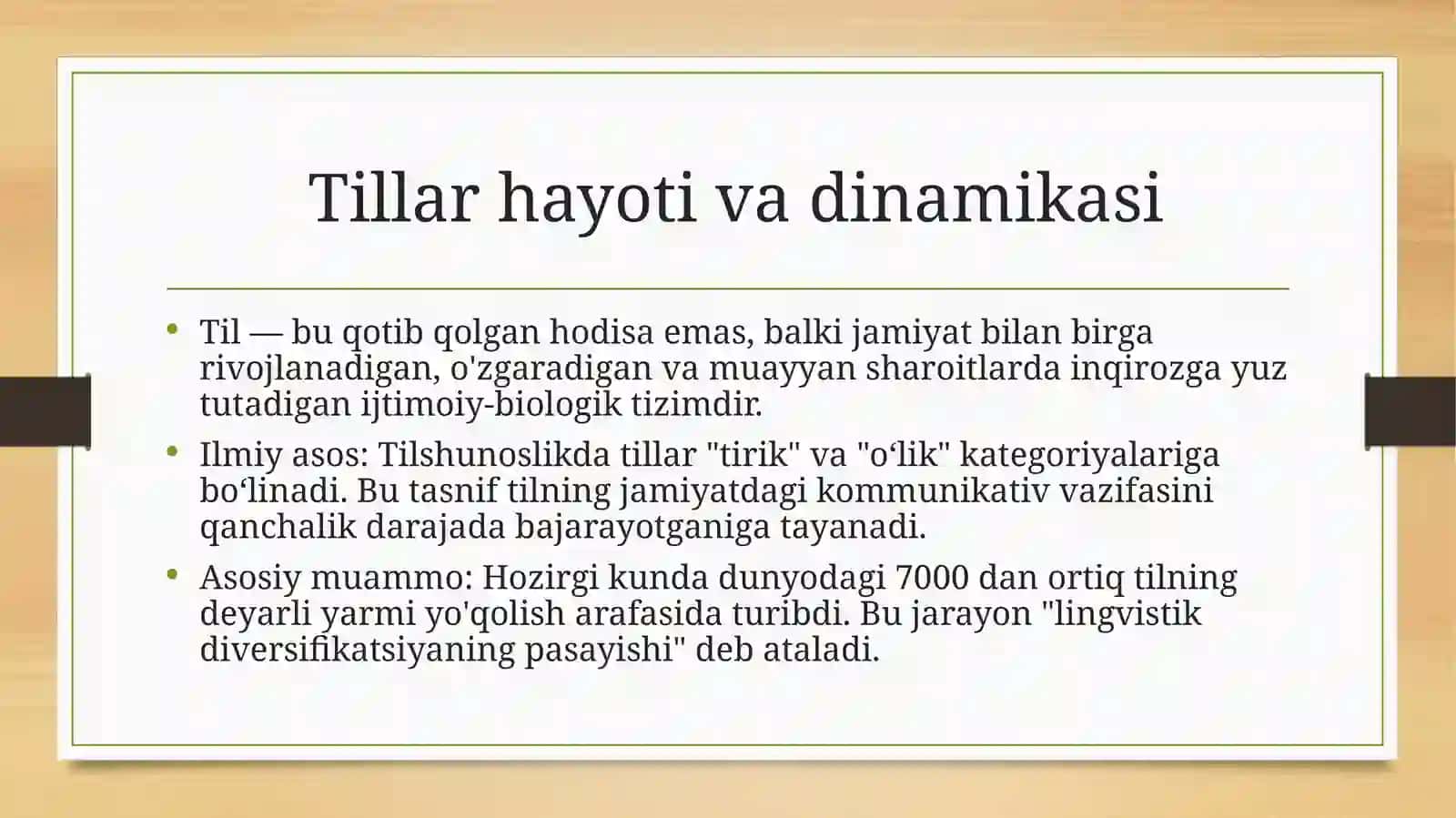 Tirik va o‘lik tillar 2