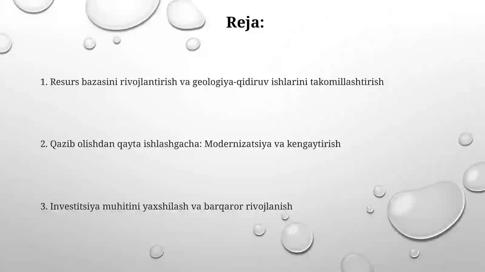Ózbekiston Neft gaz sanoati korxonalarda ishlab chiqarishni rivojlantirish yo'nalish 2