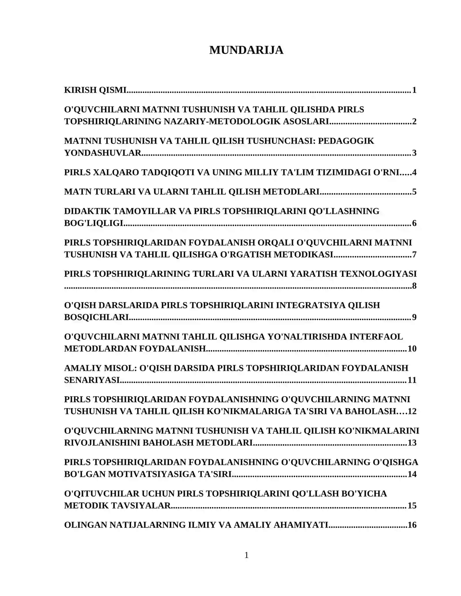 O'qish darslarida PIRLS topshiriqlaridan foydalanish orqali o'quvchilarni matnni tushunish va tahlil qilishga o'rgatish 2