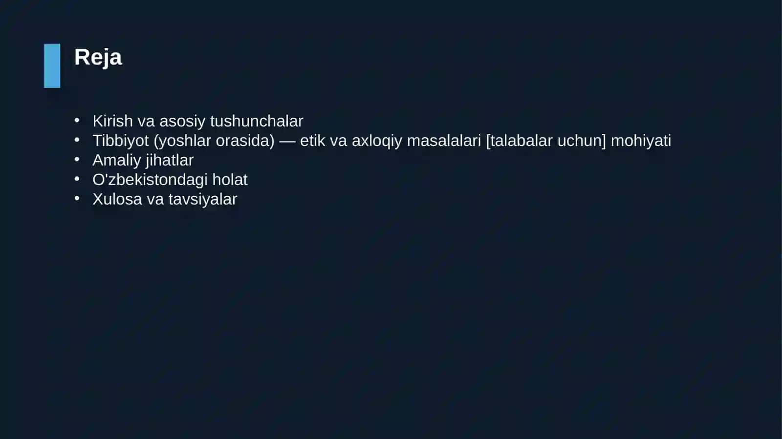 Tibbiyot (yoshlar orasida) — etik va axloqiy masalalari [talabalar uchun] 2