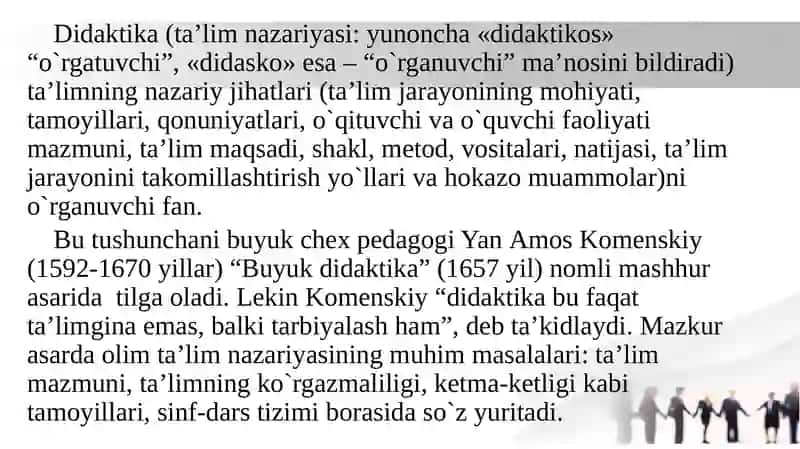 Ta'lim mazmuni tushunchasi 2