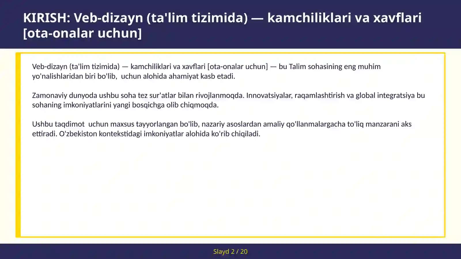 Veb-dizayn (ta'lim tizimida) — kamchiliklari va xavflari [ota-onalar uchun] 2