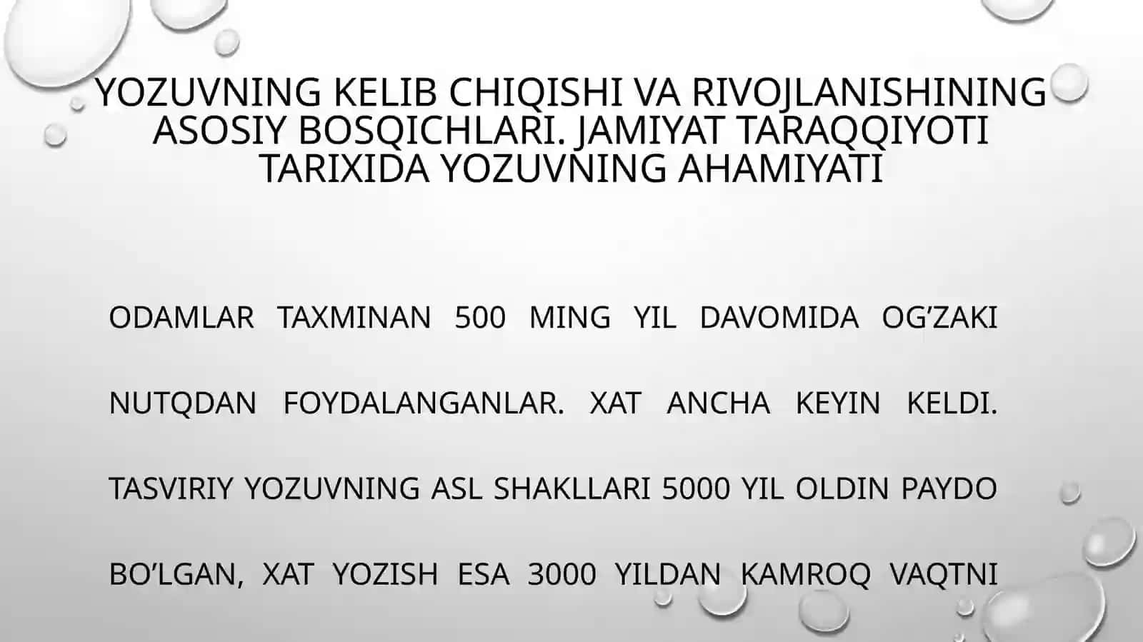 YOZUV VA UNING RIVOJLANISHI 2