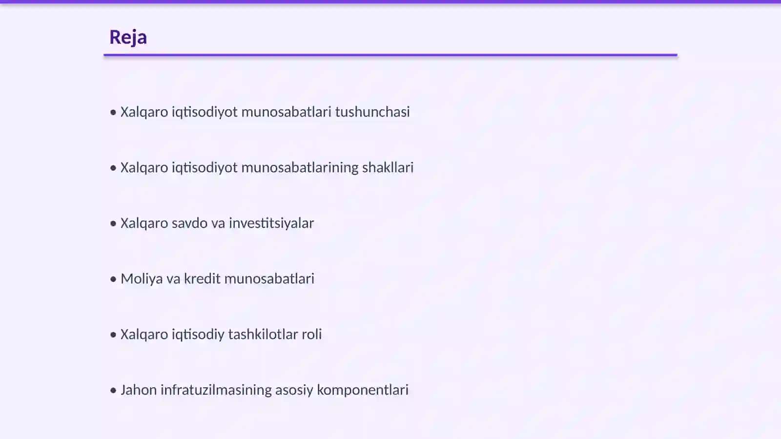 Xalqaro iqtisodiyot munosabatlarning shakllari.Jaxon infratuzilmasining rivojlanishi 2