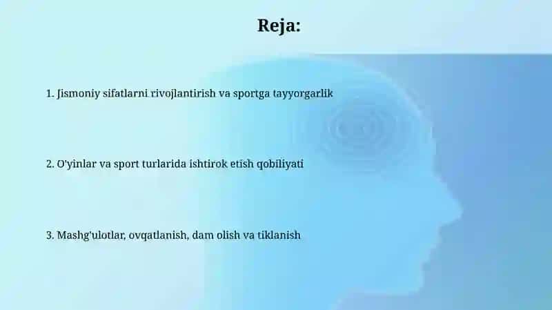 Jismoniy sifatlarni rivojlantirish o'yinlar va tanlangan sport turi bilan shugʻullanish qobiliyati 2