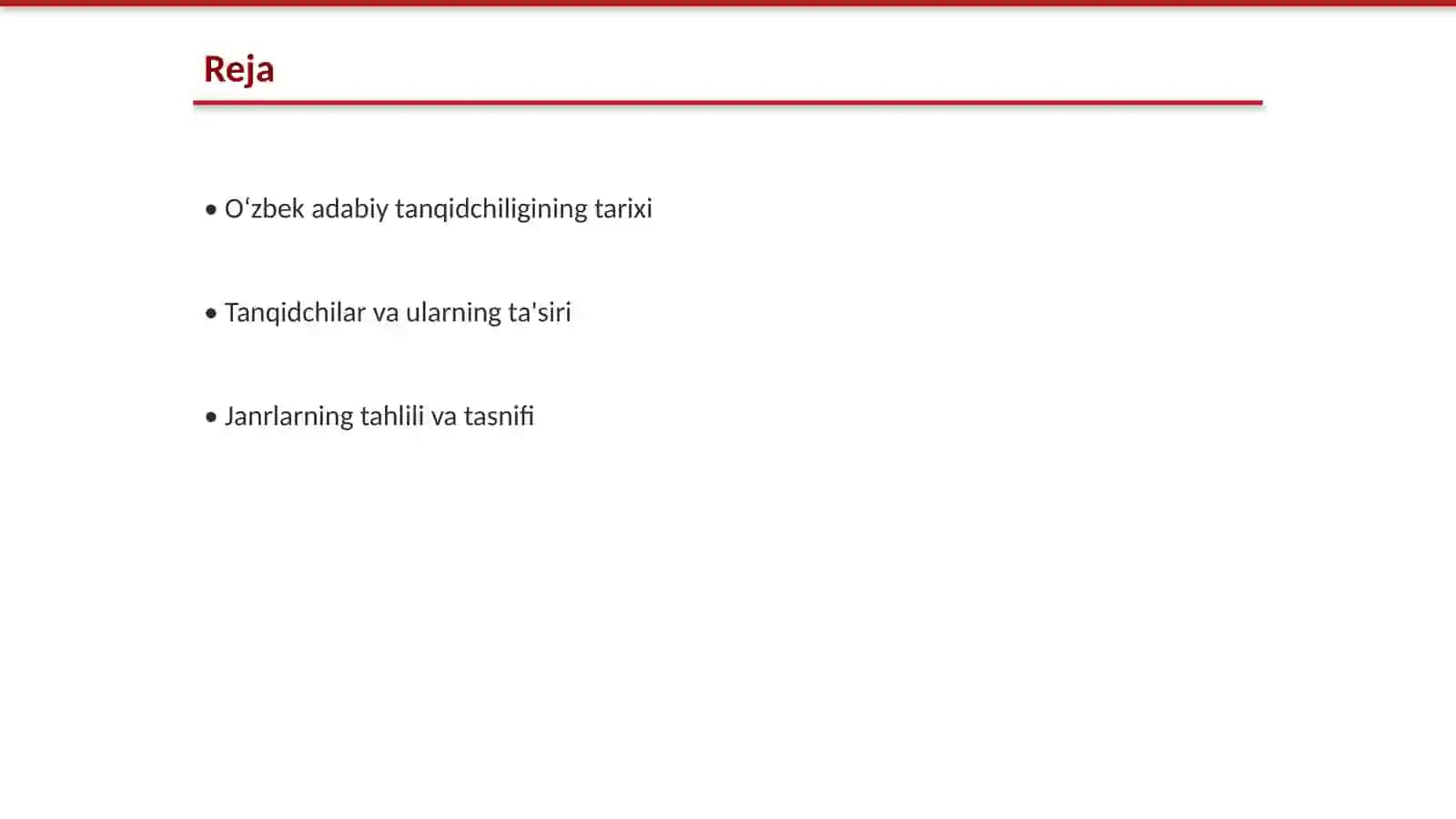 Oʻzbek adabiy tanqidchiligining janriy tasnifi 2