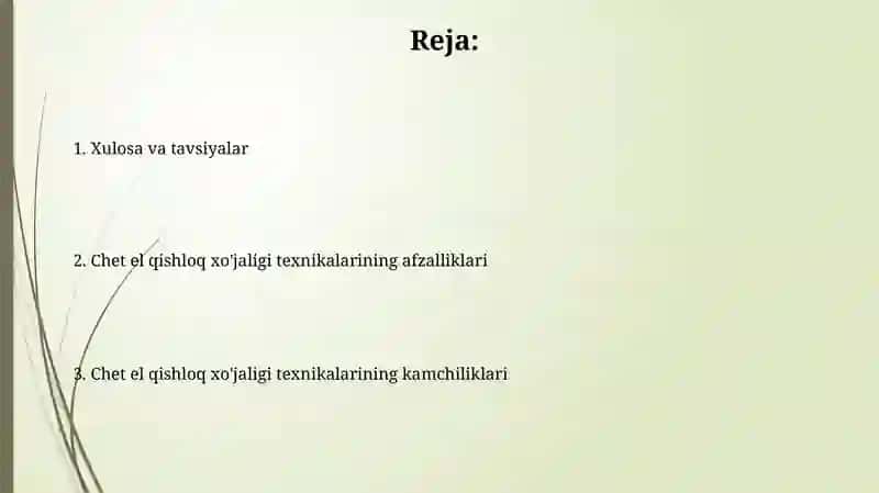 Chet el qishloq xo'jaligi texnikalarining afzalliklari 2