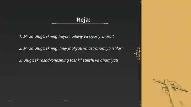 Mirzo Ulugʻbek hayoti va ijodi 2