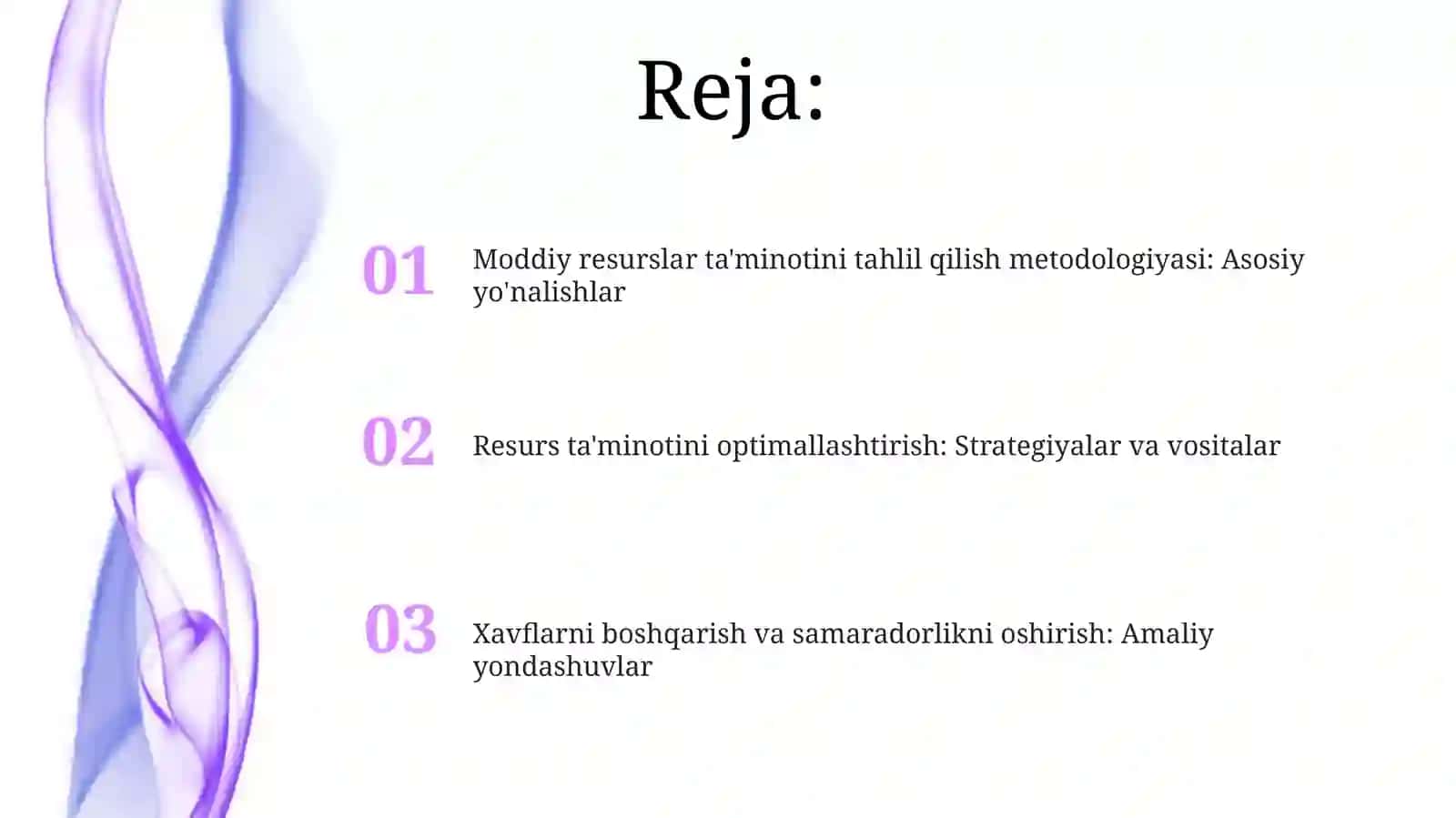 Moddiy resurslar ta'minotini tahlil qilish metodologiyasi 2