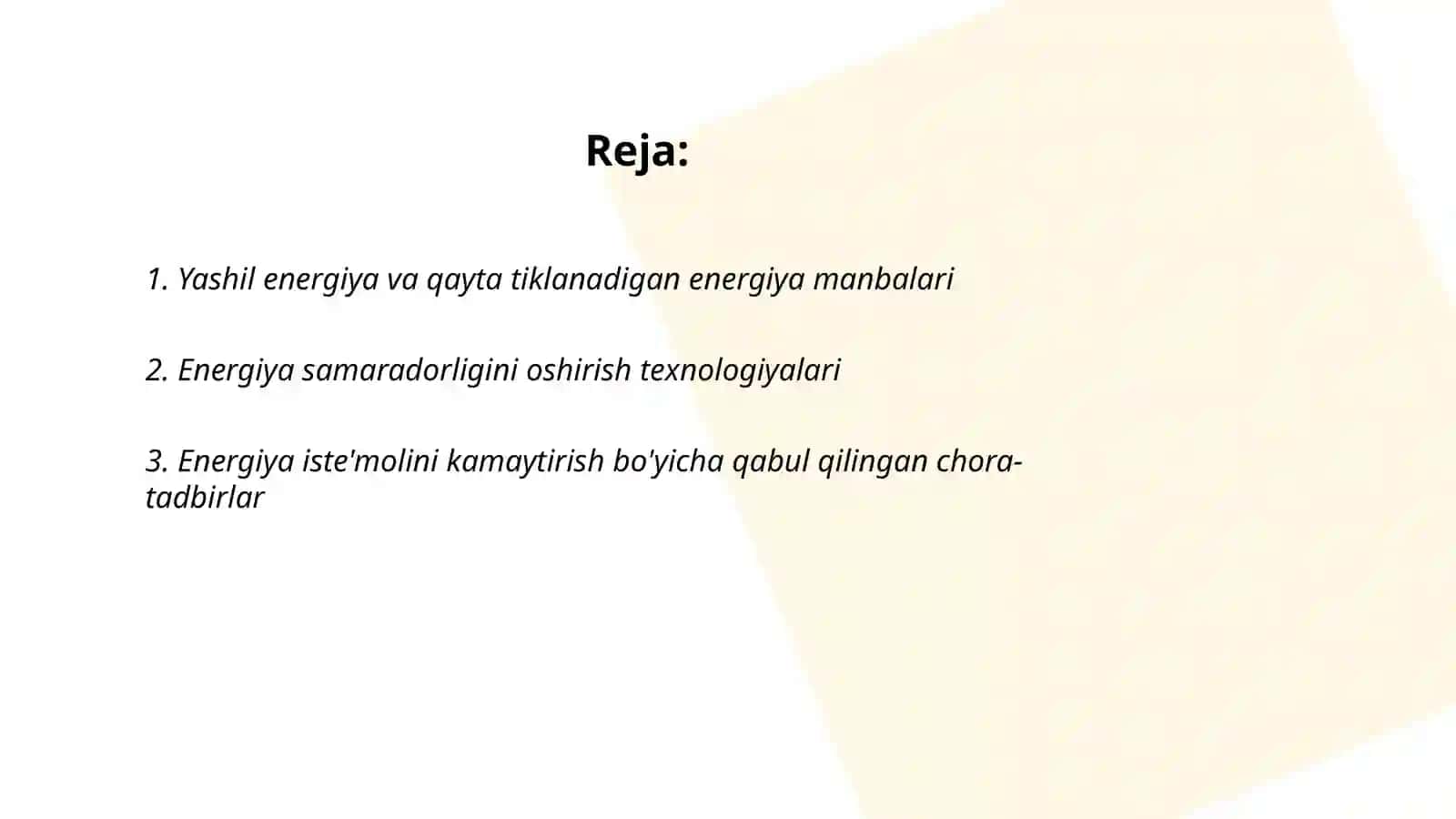 Energiyani tejash va energiya samaradorligini oshirish jahonning turli mamlakatlarining asosiy energiya strategiyasi sifatida 2