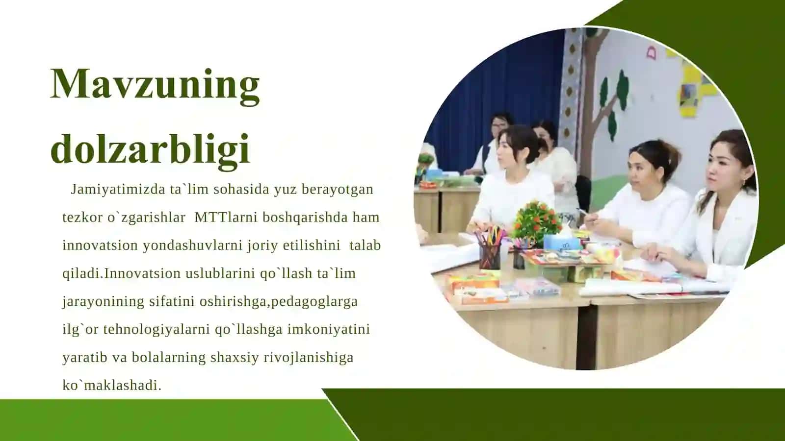 Maktabgachata'lim tashkilotlari dainnovatsion boshqaruv uslublarini qo‘llash 2