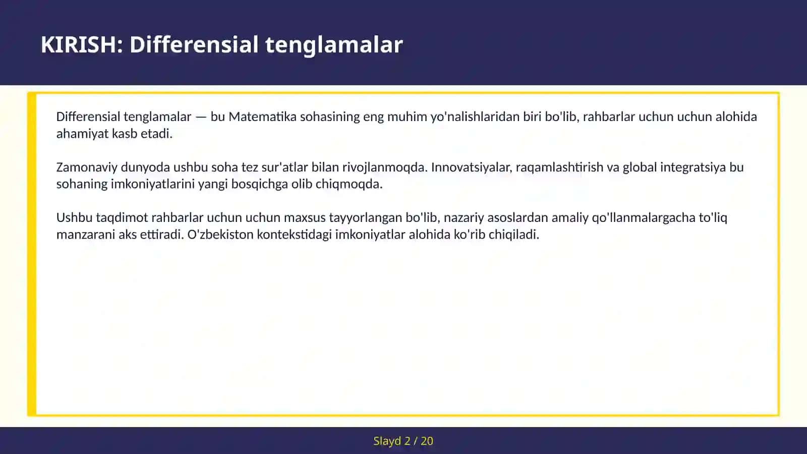 Differensial tenglamalar 2