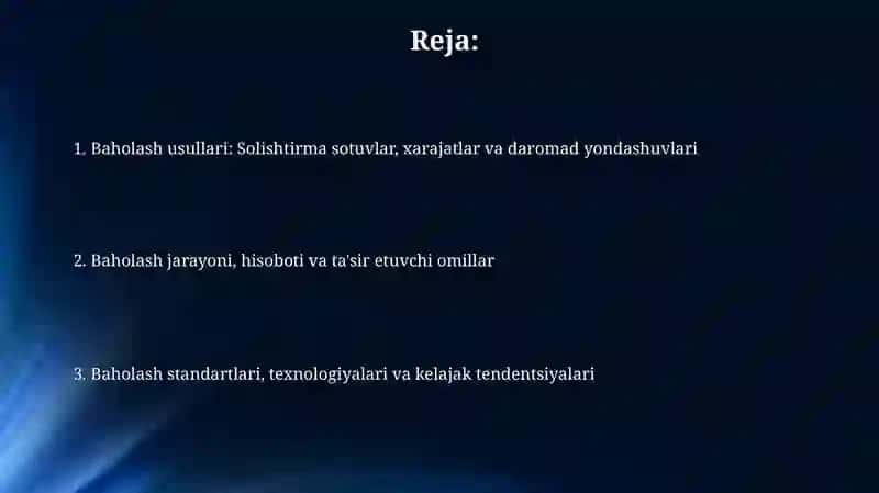 Koʻchmas mulkning bozor qiymatini aniqlash usullari 2