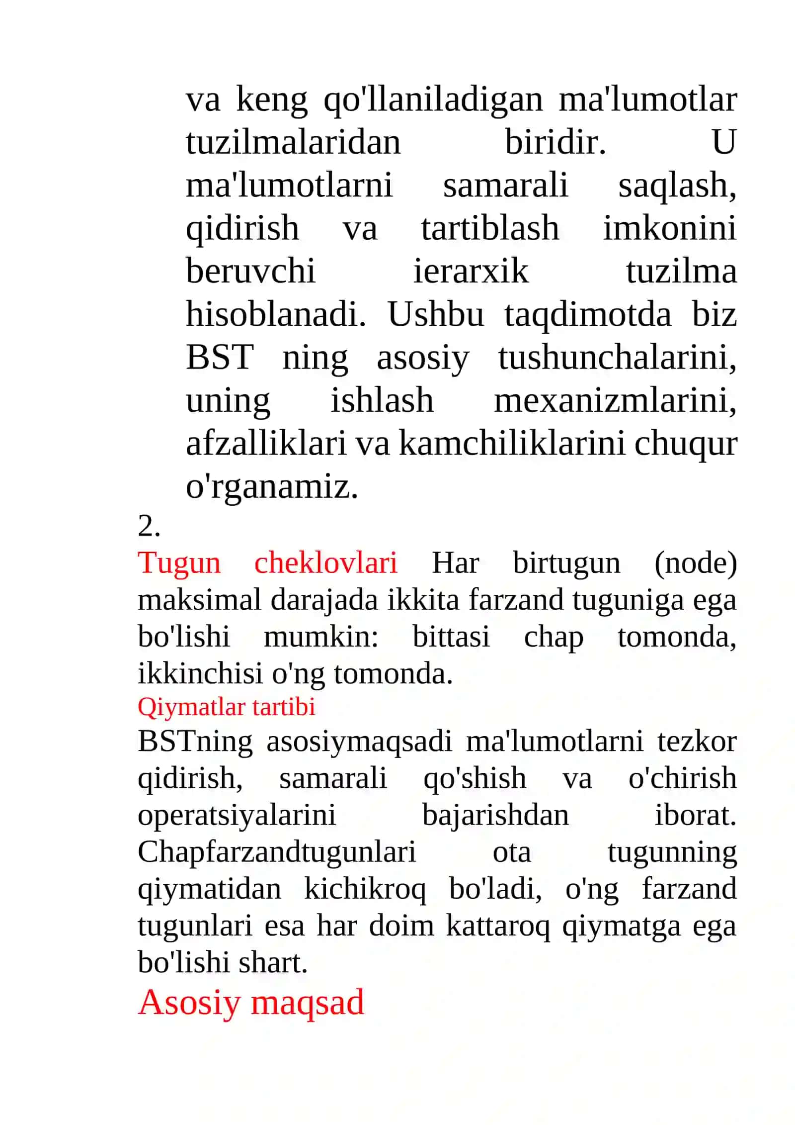 Ikkilik Qidiruv Daraxti 2