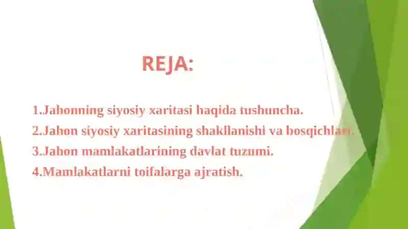 DUNYO SIYOSIY XARITASINING SHAKLLANISHI 2