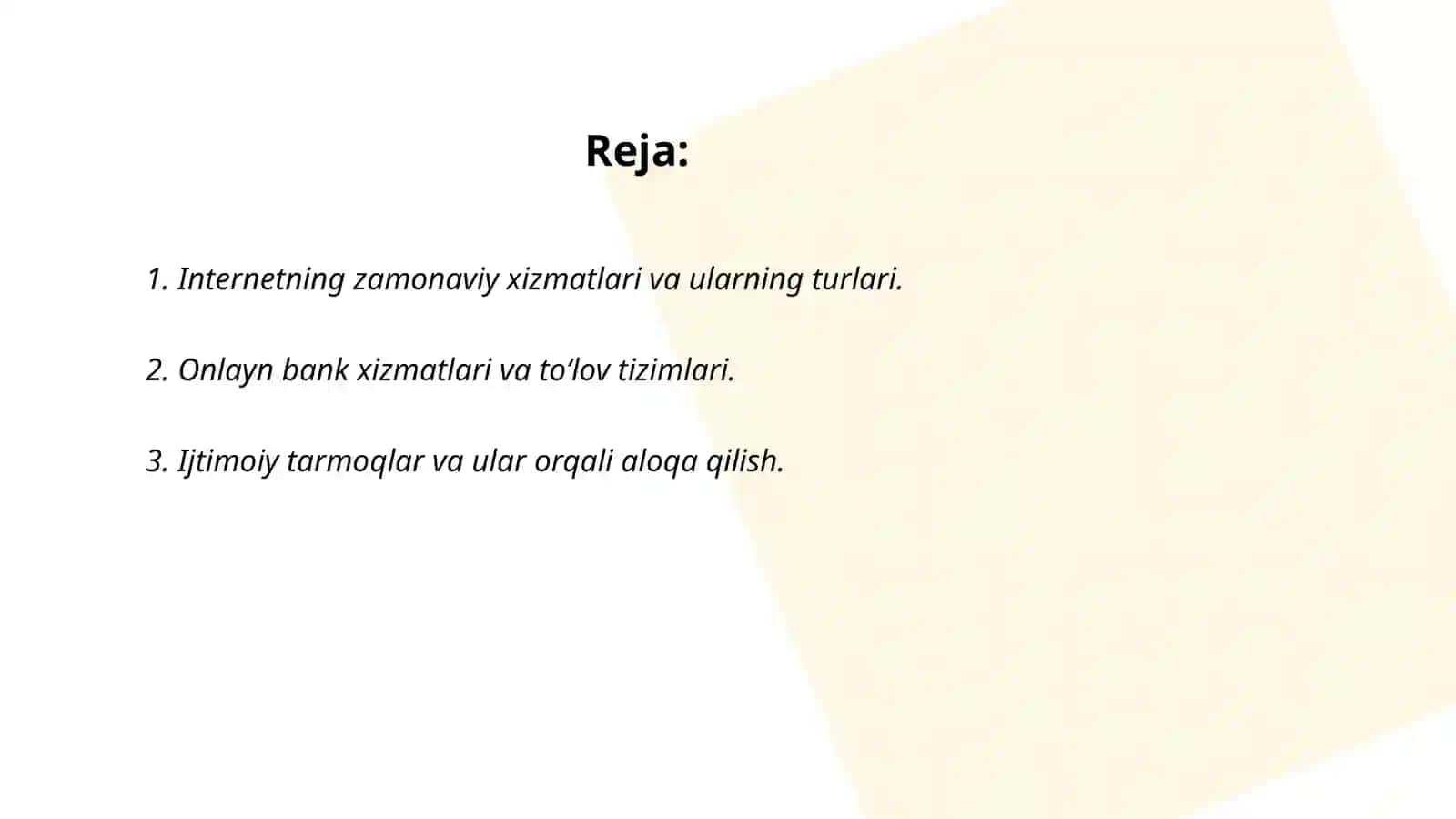 Internetning zamonaviy xizmatlari va ularning turlari 2