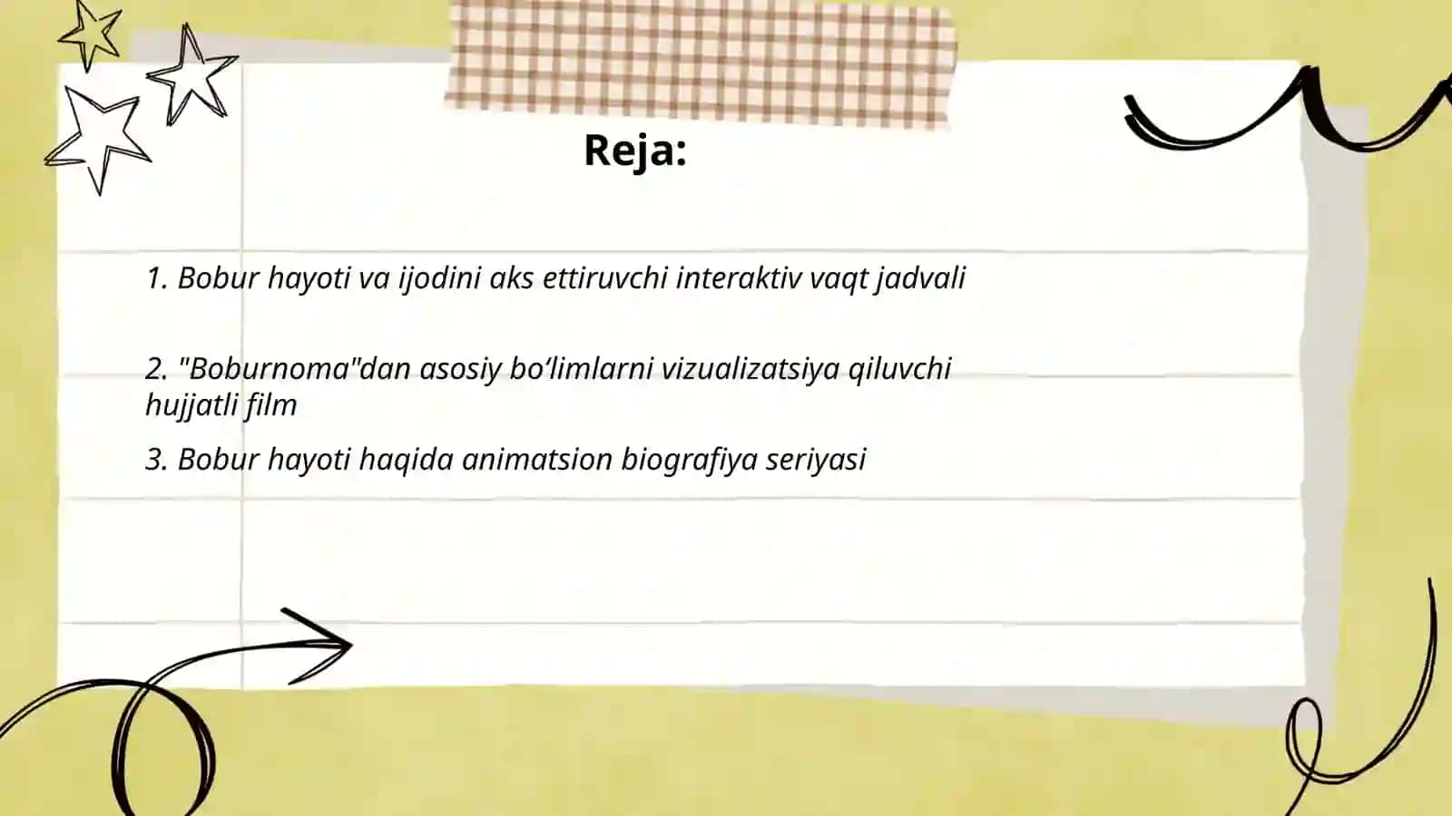 Bobur hayoti va ijodini o'rganishga qaratilgan multimedia mahsulotlarini tayyorlash 2