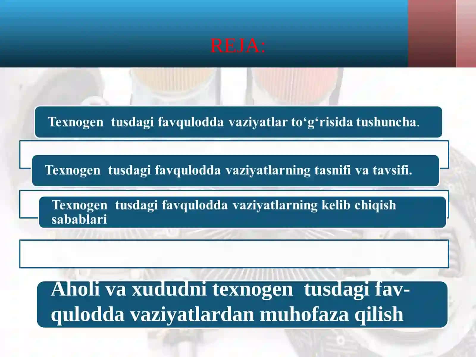 O'ZBEKISTONDA BO'LISHI MUMKIN BO'LGAN TEXNOGEN XAVFLAR 2