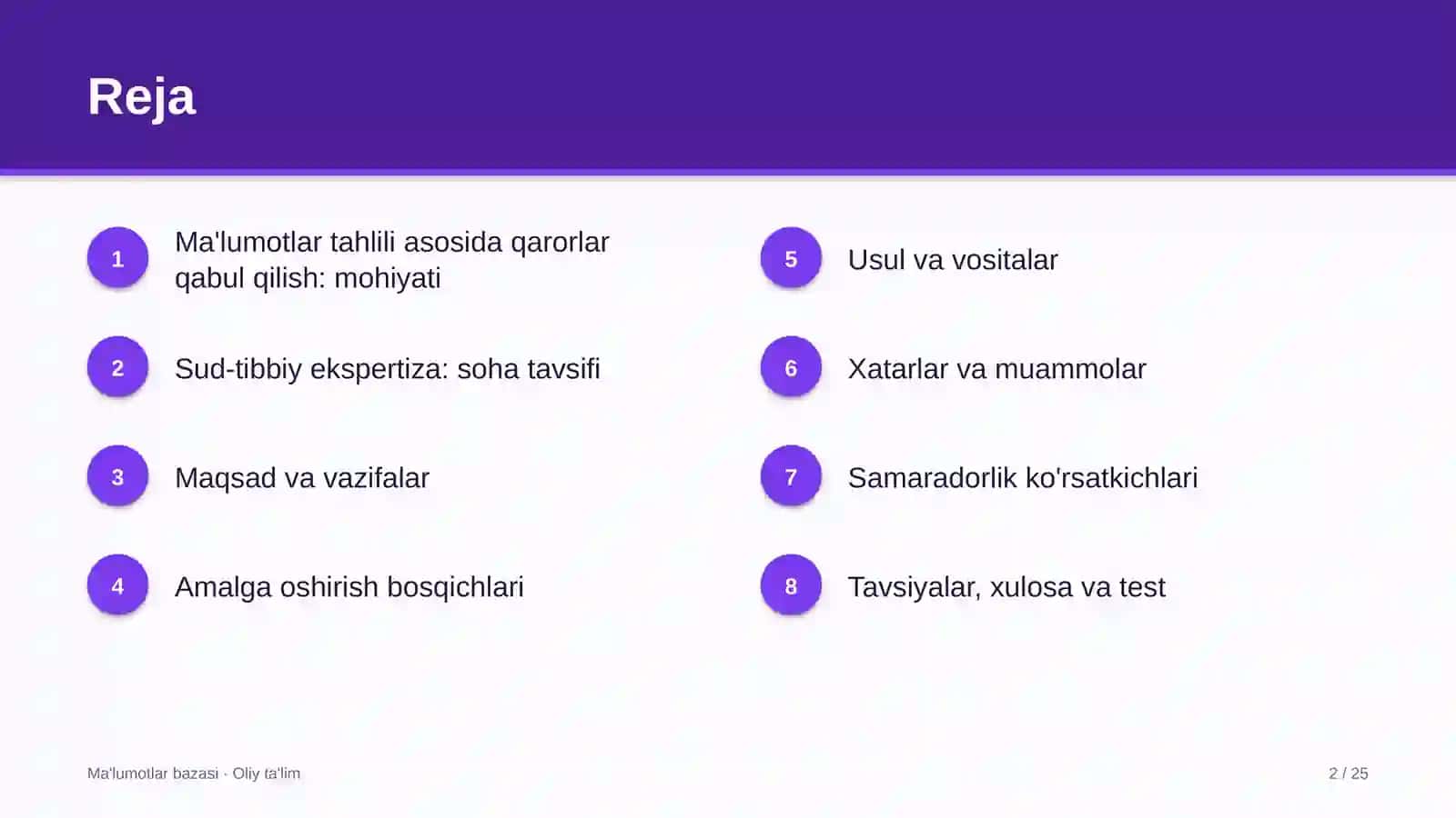 sud tibbiy ekspertiza muassasalarida ma'lumotlar tahlili asosida qarorlar qabul qilish 6219 2