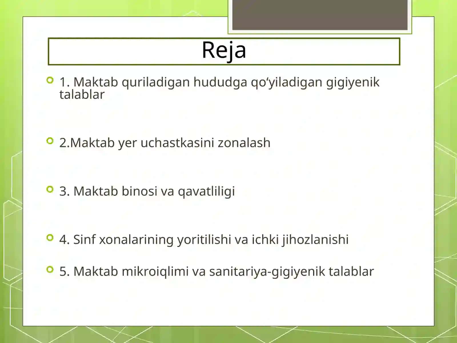 Maktabni loyihalashtirish 2