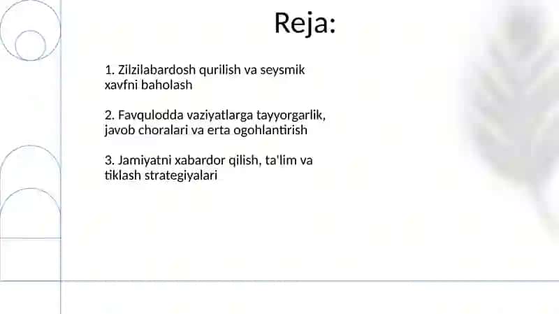 Zilzila oqibatlarini kamaytirishning asosiy tadbirlari 2