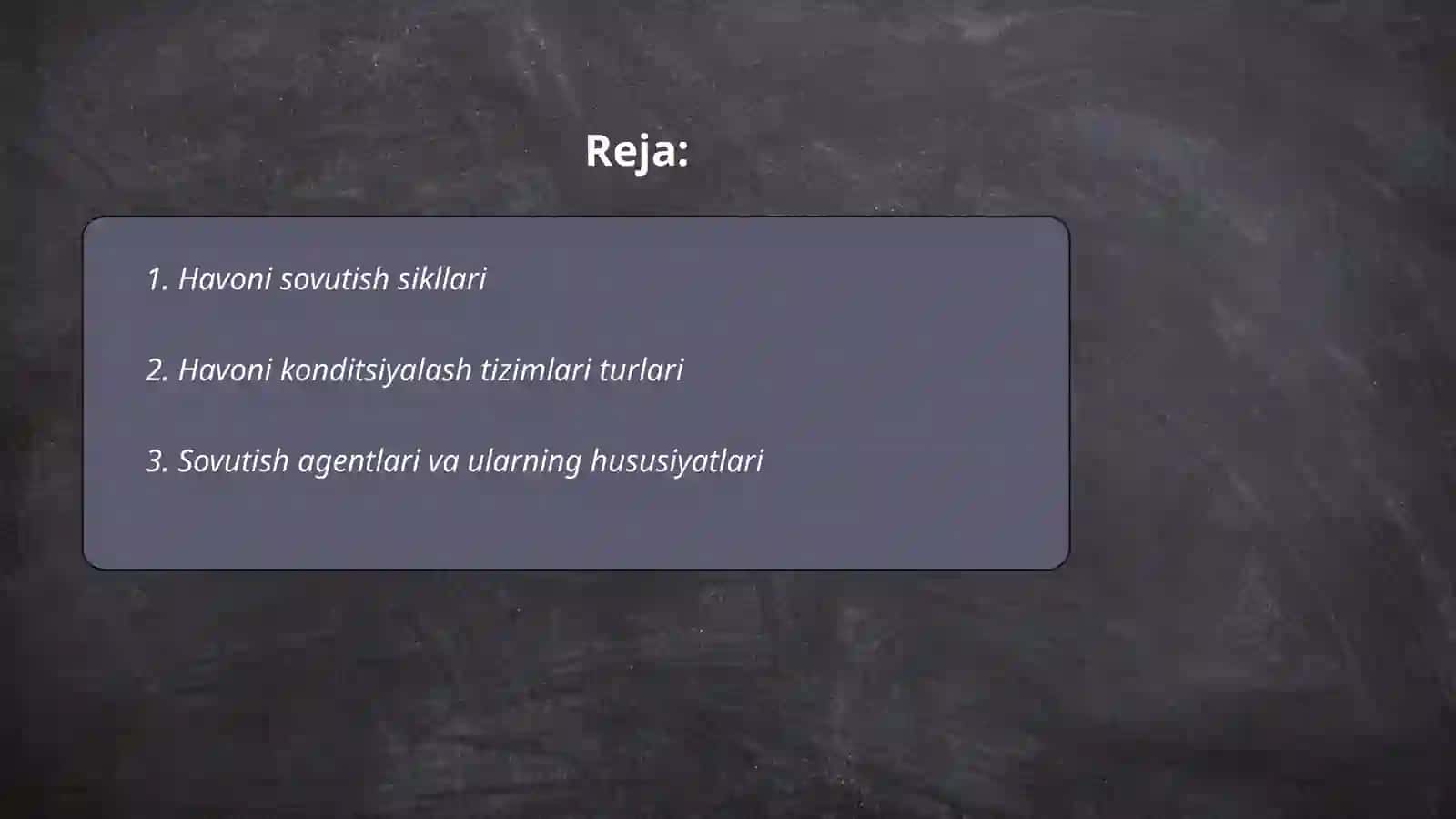 Havoni konditsiyalash tizimining printsipial sxemalari. Havoni konditsiyalash tizimlarini sovuqlik bilan ta'minlash 2