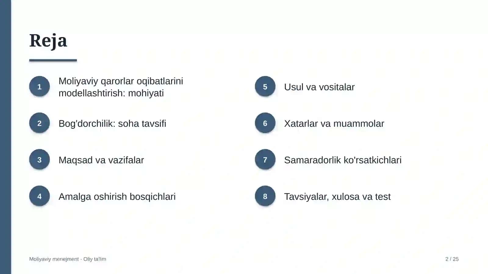 Bog'dorchilikda moliyaviy qarorlar oqibatlarini modellashtirish 2