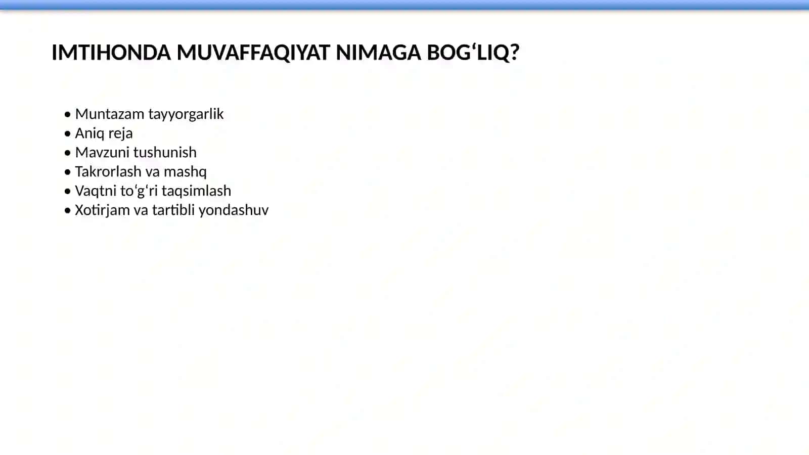 Imtihonda muvaffaqiyat 2