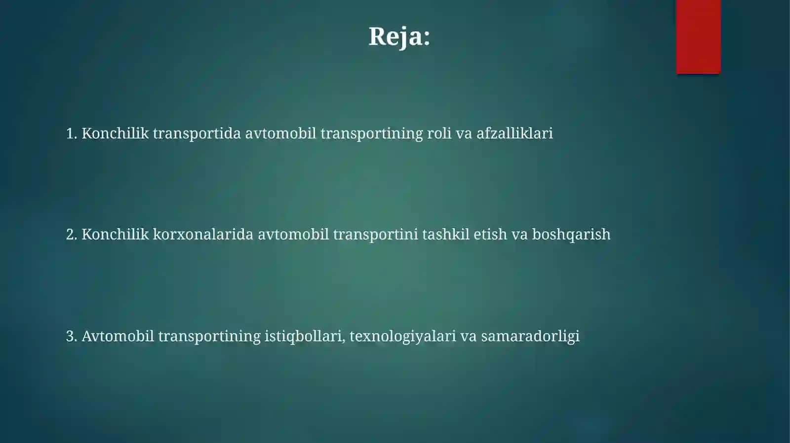Avtomobiltransportining kon-texnologik qollanish so'xalari 2